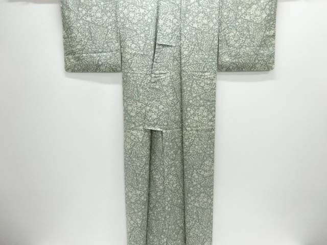  未使用品　花模様手織り紬着物